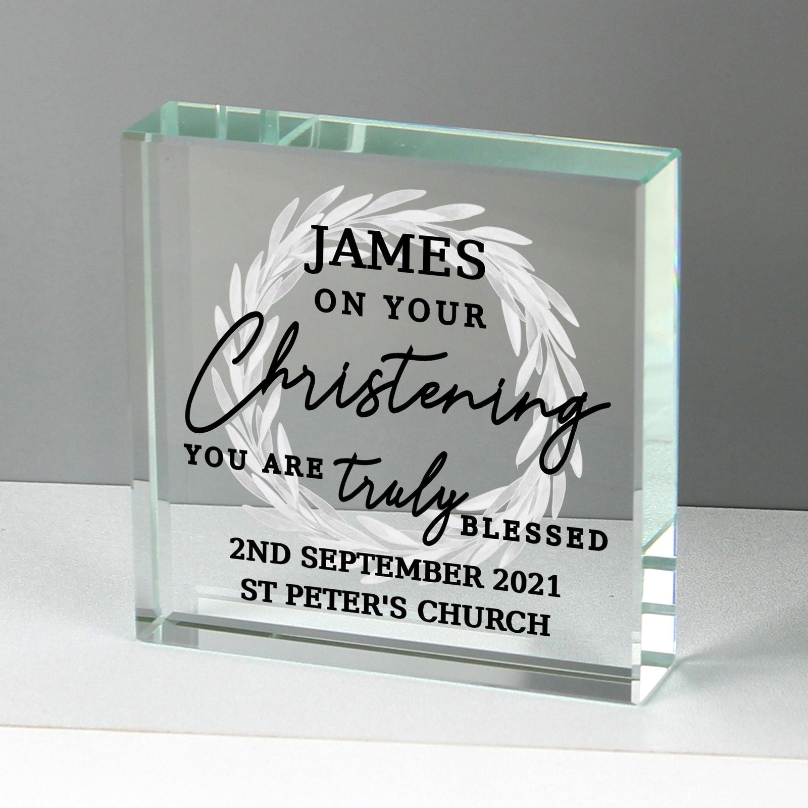 Personalised 'Truly Blessed' Large Crystal Token