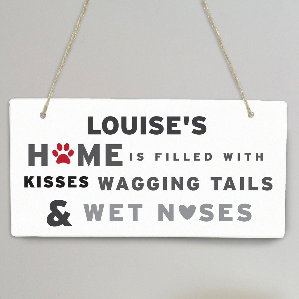 Personalised 'Wagging Tails' Dog Wooden Sign