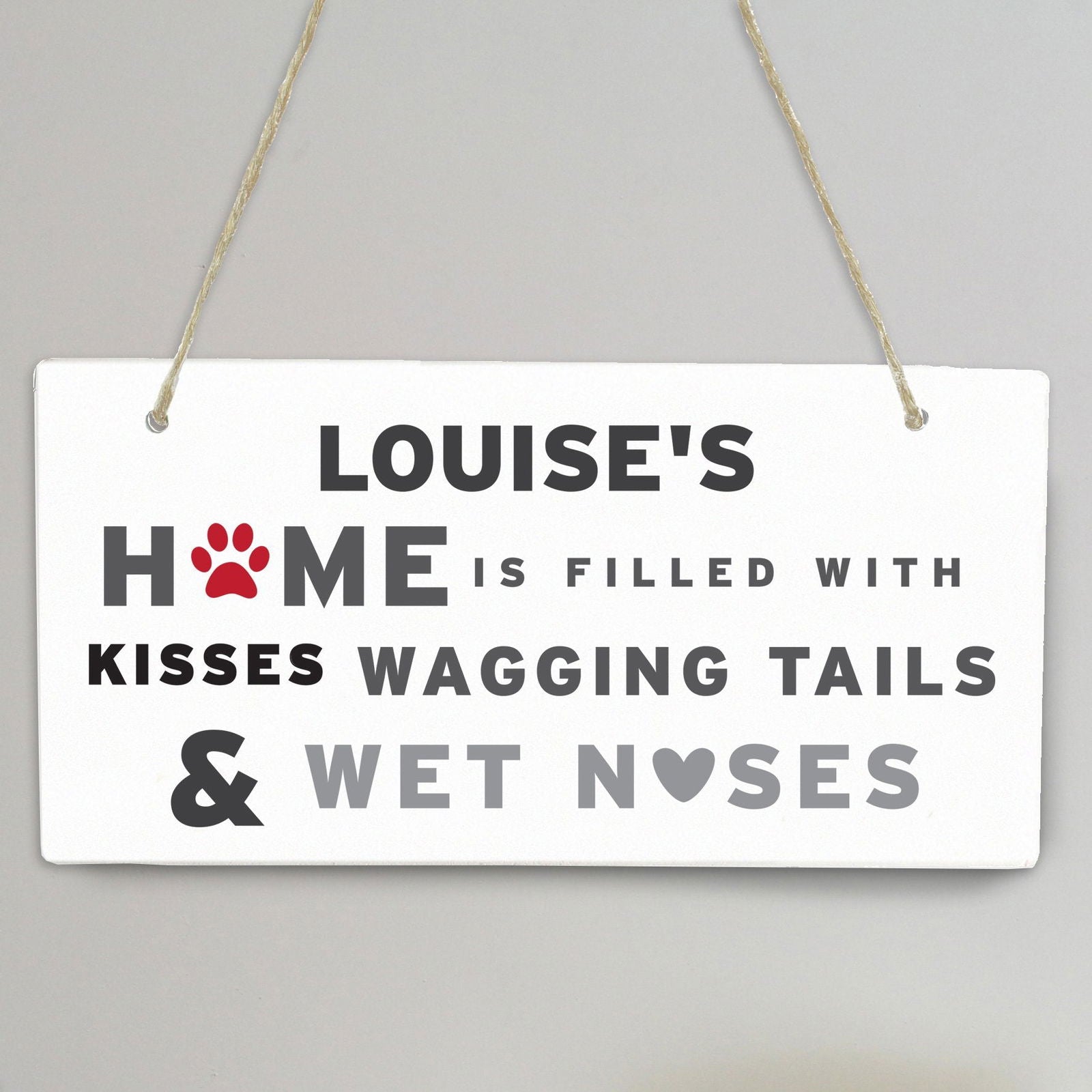 Personalised 'Wagging Tails' Dog Wooden Sign