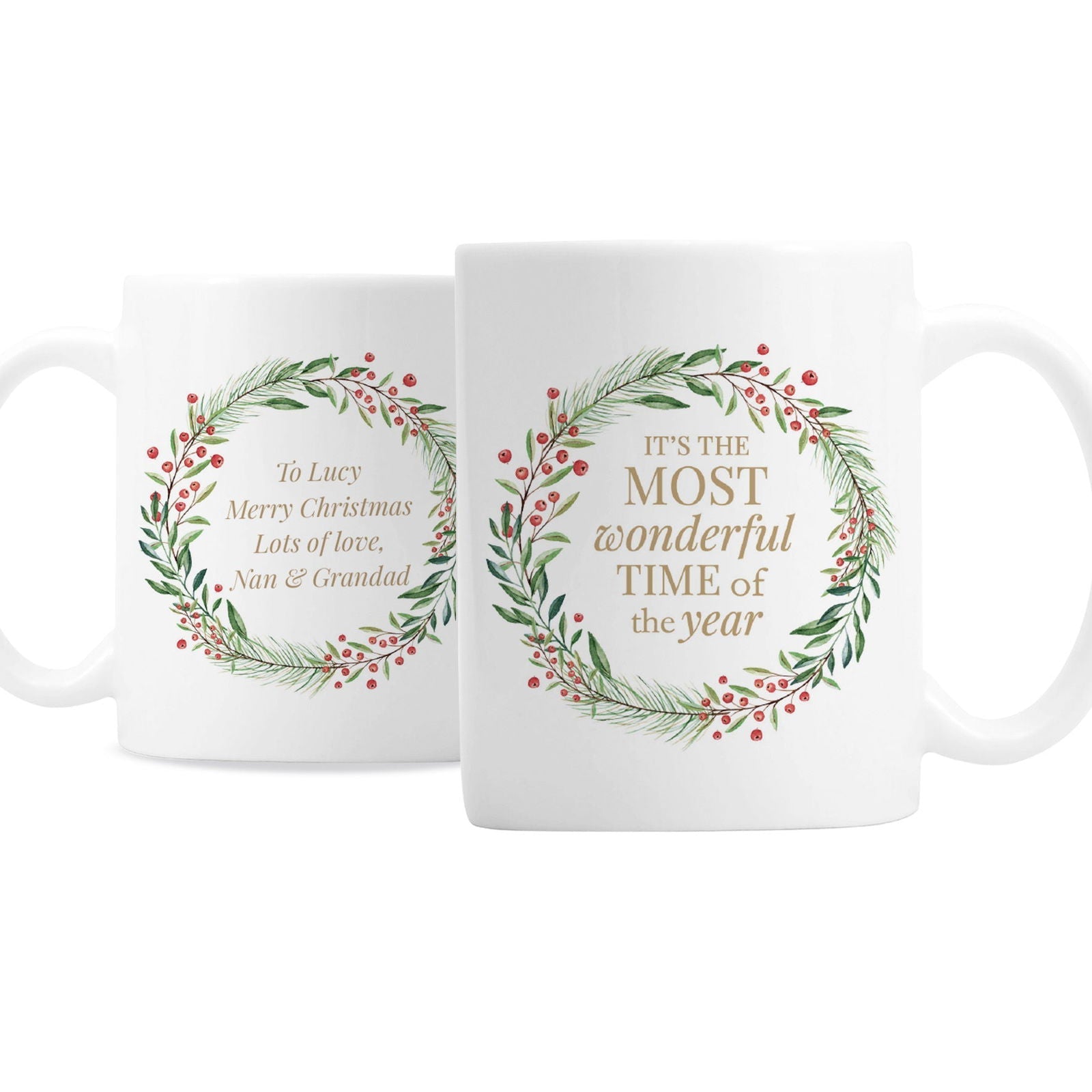 Personalised 'Wonderful Time Of The Year' Christmas Mug