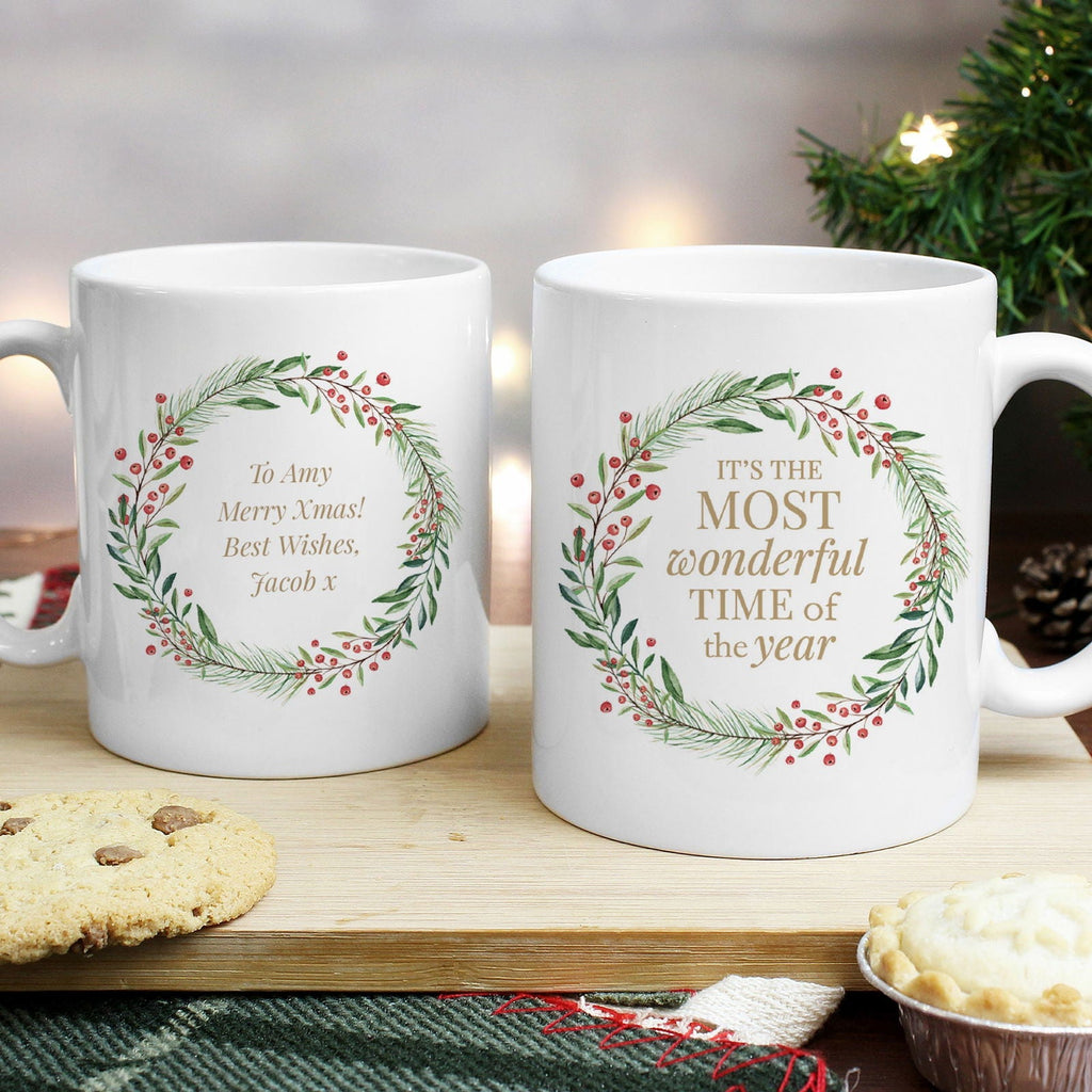 Personalised 'Wonderful Time Of The Year' Christmas Mug