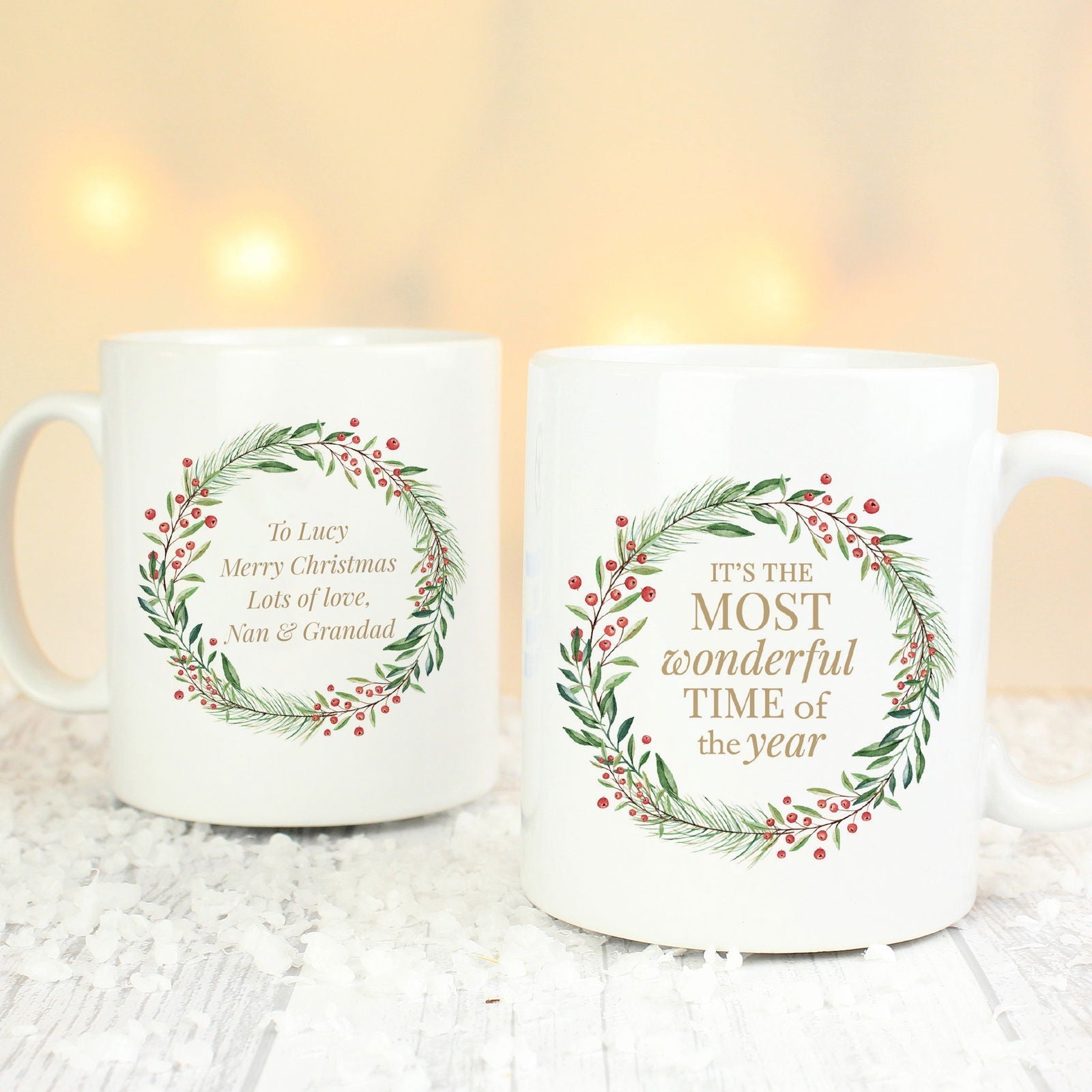 Personalised 'Wonderful Time Of The Year' Christmas Mug