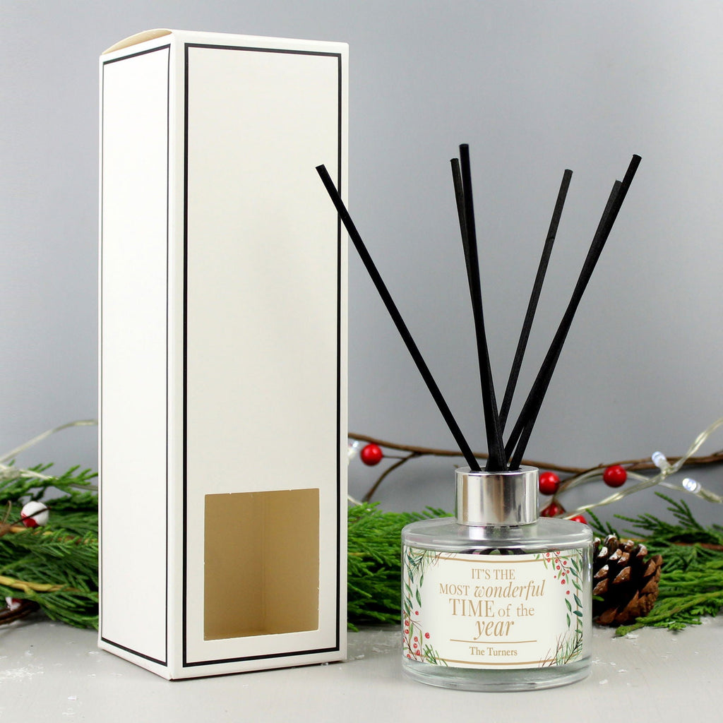 Personalised 'Wonderful Time Of The Year' Christmas Reed Diffuser