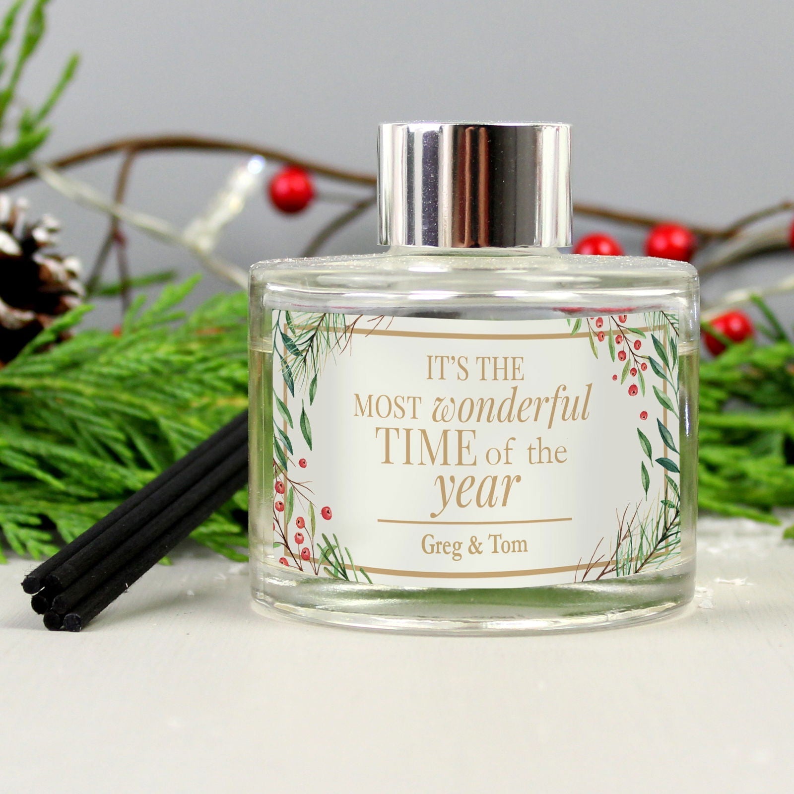 Personalised 'Wonderful Time Of The Year' Christmas Reed Diffuser