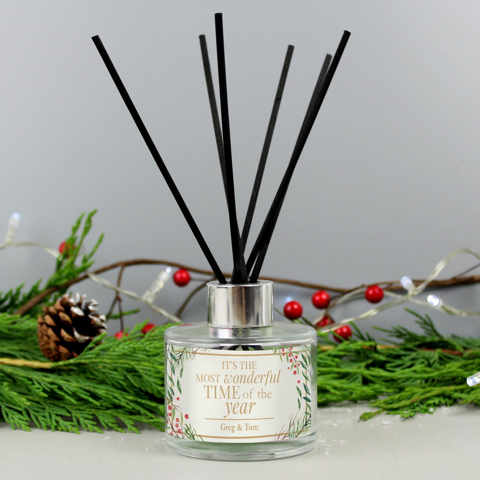 Personalised 'Wonderful Time Of The Year' Christmas Reed Diffuser