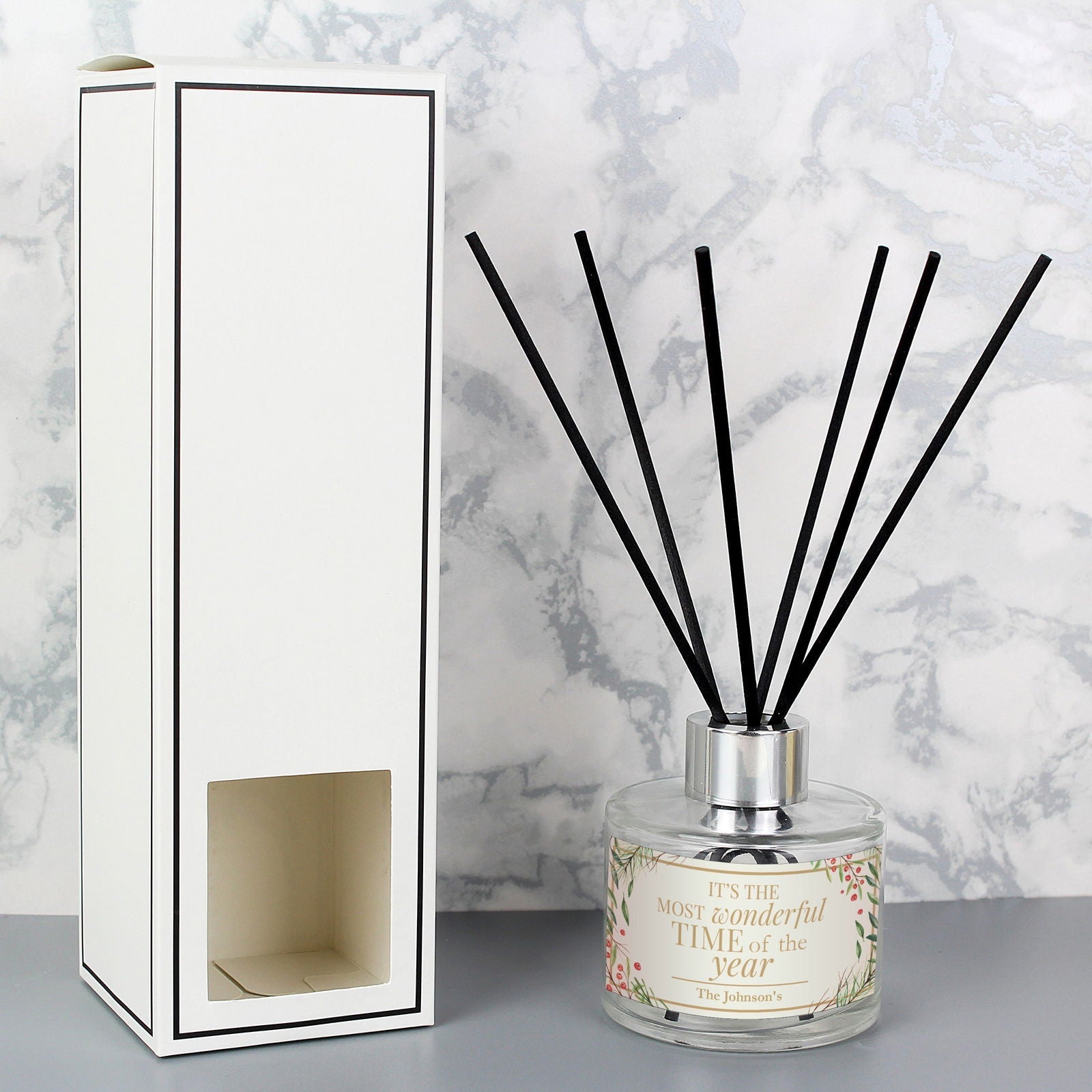 Personalised 'Wonderful Time Of The Year' Christmas Reed Diffuser