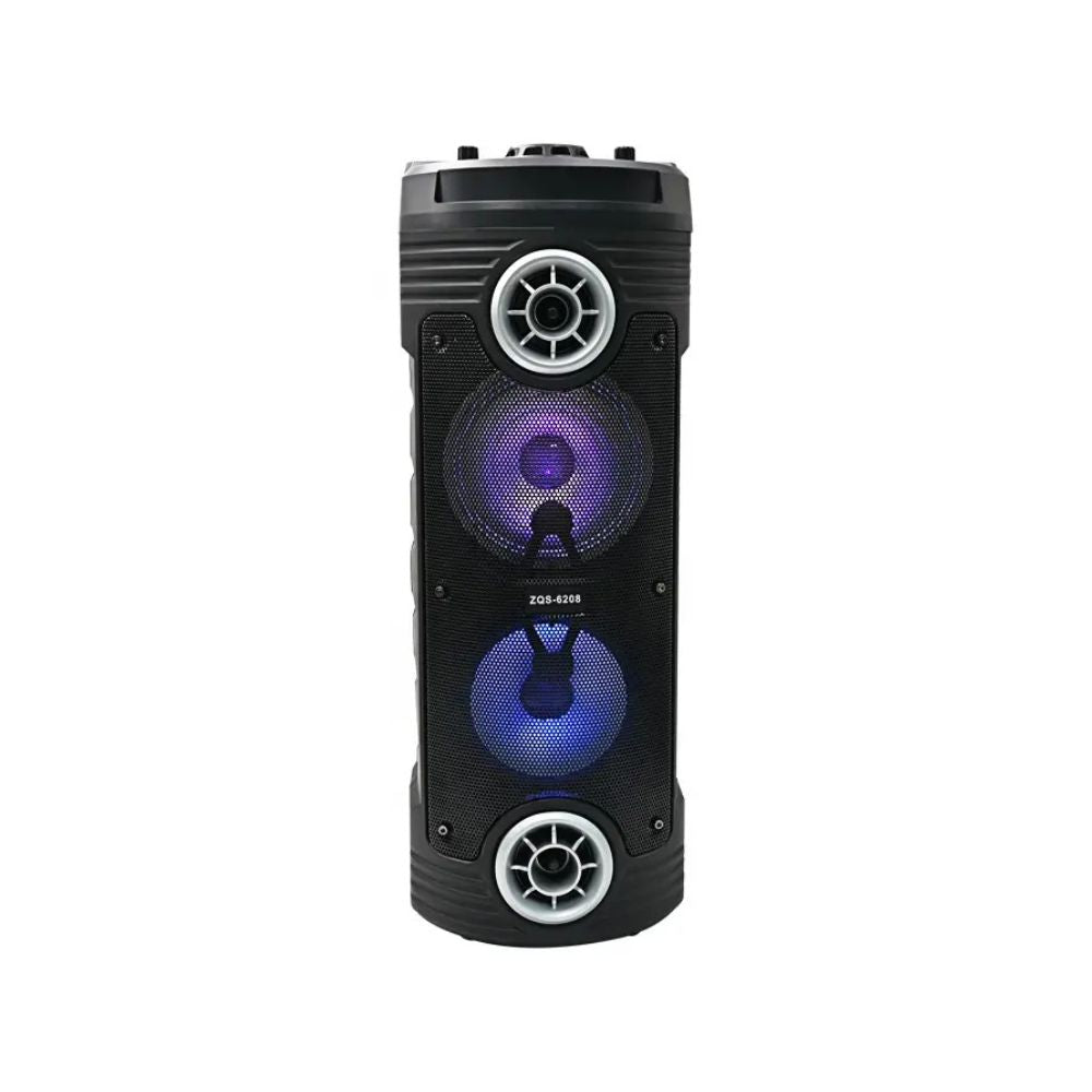 Portable Bluetooth Tower Speaker with Wired Microphone – Wireless, USB Input (ZQS-6208)