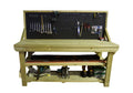 Wooden Pressure Treated Workbench With Peg Board with Double Shelf