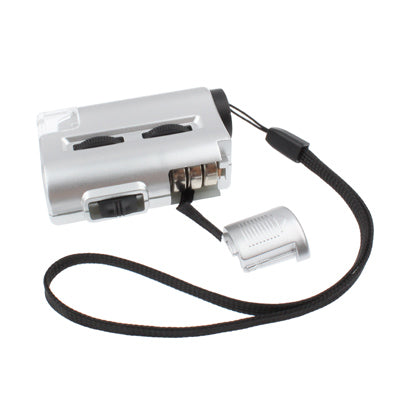 Pocket 30X-60X Microscope with 2-LED Lights / Money Detector Light, 30X-60X