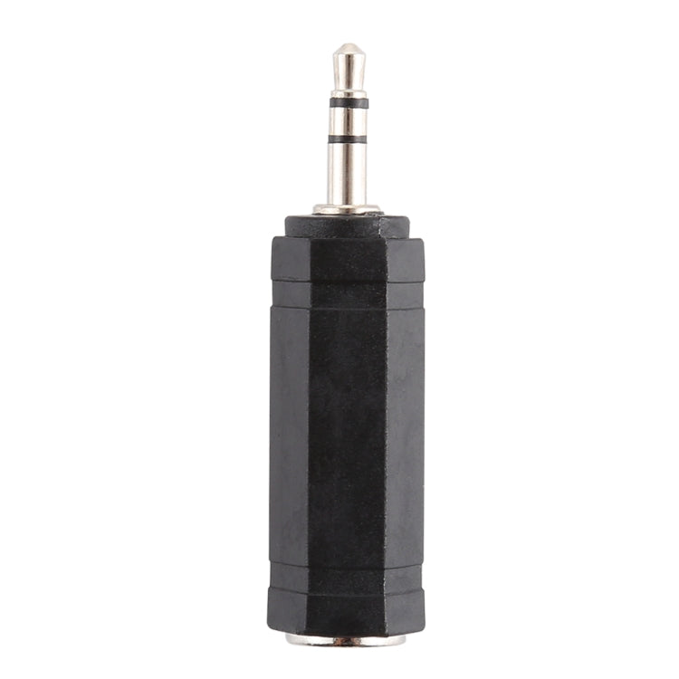 3.5mm Plug to 6.35mm Stereo Jack Adaptor Socket Adapter(Black)
