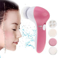5 in 1 Beauty Care Brush Massager Scrubber Face Skin Care Electric Facial Cleanser, 5 in 1 AE-8782