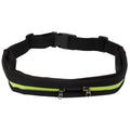 Sports Waterproof Elastic Waist Bag Two Pockets Fanny Pack Zip Pouch, Green