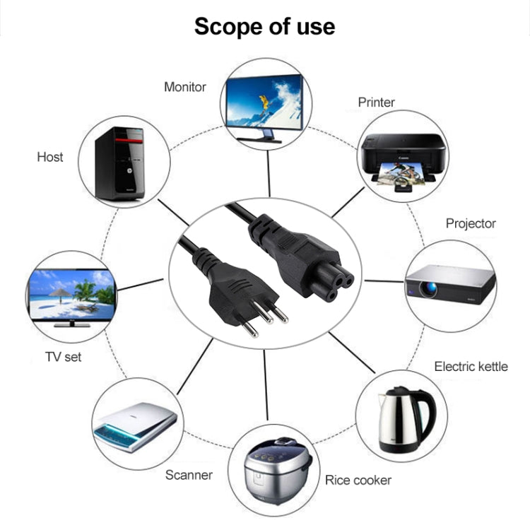 3 Prong Style Brazil Notebook AC Power Cord, Length: 1.5m ( OD5.5 ), 3 Prong Style Brazil, Length: 1.5m  (OD5.5)