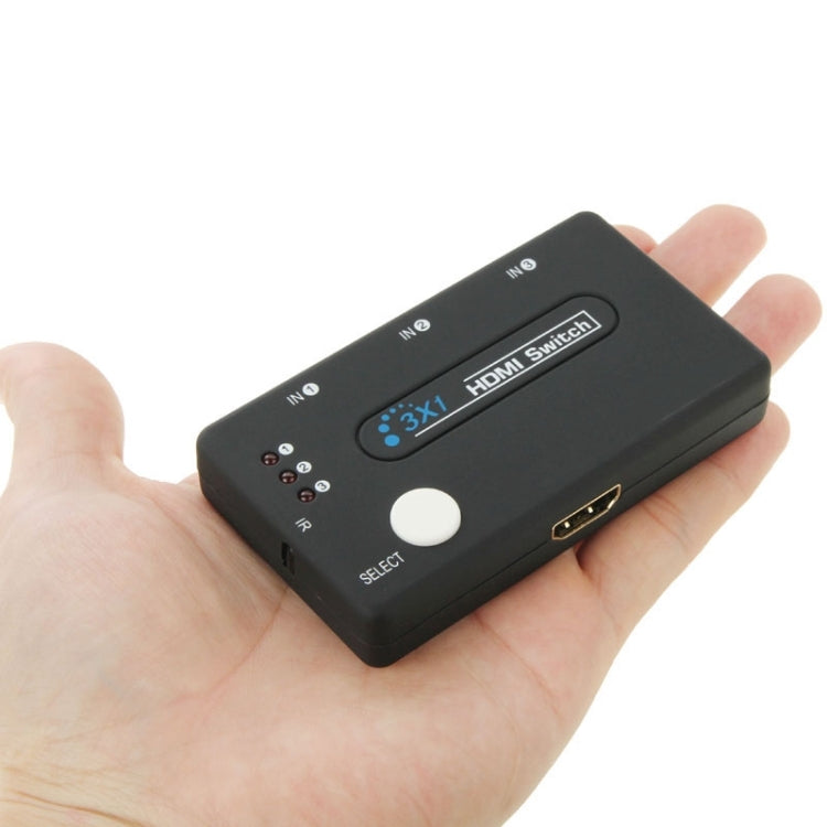Mini 3x1 HD 1080P HDMI V1.3 Selector with Remote Control for HDTV / STB/ DVD / Projector / DVR, 1x3 HDMI V1.3