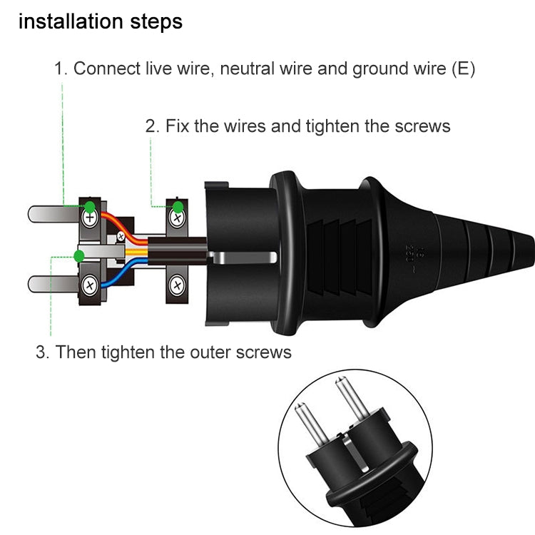 Plug Adapter, Travel Power Adaptor with EU Plug, EU Plug Male