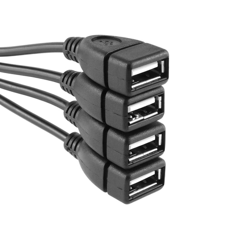 Universal 4 Ports USB 2.0 480Mbps High Speed Cable Hub for PC(Black)