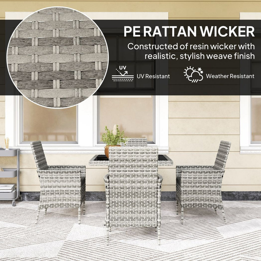 Outsunny 4 Seater Rattan Garden Furniture Set with Cushion