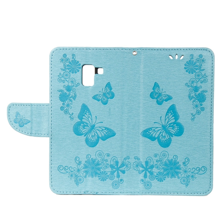 For Galaxy A8 (2018) Vintage Embossed Floral Butterfly Pattern Horizontal Flip Leather Case with Card Slot & Holder & Wallet & Lanyard, For Galaxy A8 (2018)