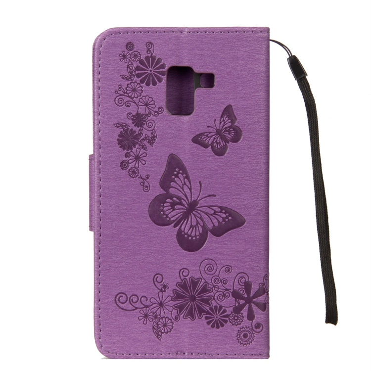 For Galaxy A8+ (2018) Vintage Embossed Floral Butterfly Pattern Horizontal Flip Leather Case with Card Slot & Holder & Wallet & Lanyard, For Galaxy A8+ (2018)