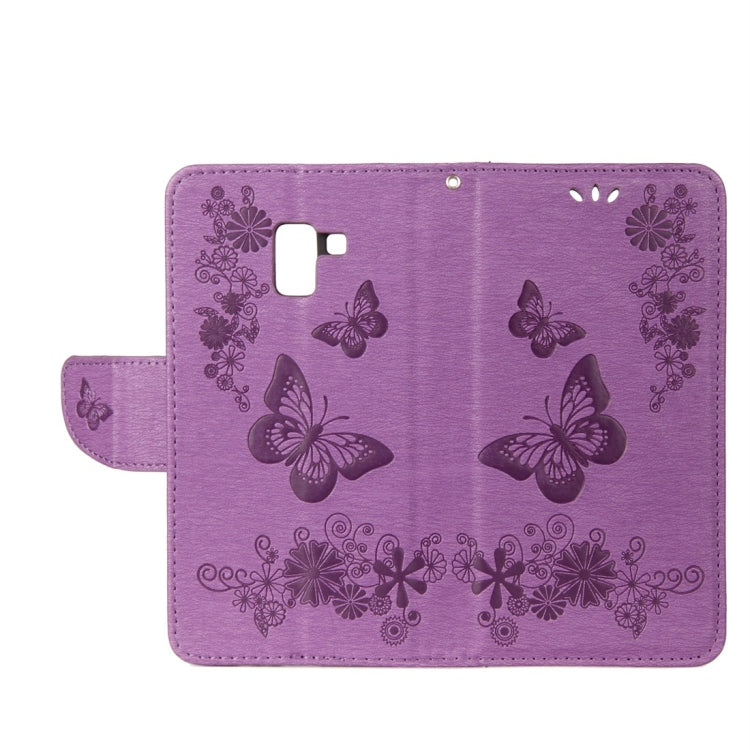 For Galaxy A8+ (2018) Vintage Embossed Floral Butterfly Pattern Horizontal Flip Leather Case with Card Slot & Holder & Wallet & Lanyard, For Galaxy A8+ (2018)