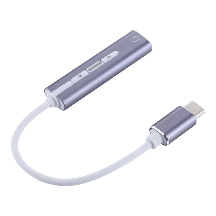 Aluminum Shell 3.5mm Jack External USB-C / Type-C Sound Card HIFI Magic Voice 7.1 Channel Converter Adapter Free Drive, USB Type-C Port Grey, USB Type-C Port Silver, USB Type-C Port Black