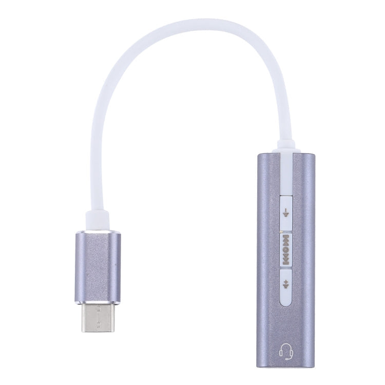 Aluminum Shell 3.5mm Jack External USB-C / Type-C Sound Card HIFI Magic Voice 7.1 Channel Converter Adapter Free Drive, USB Type-C Port Grey, USB Type-C Port Silver, USB Type-C Port Black