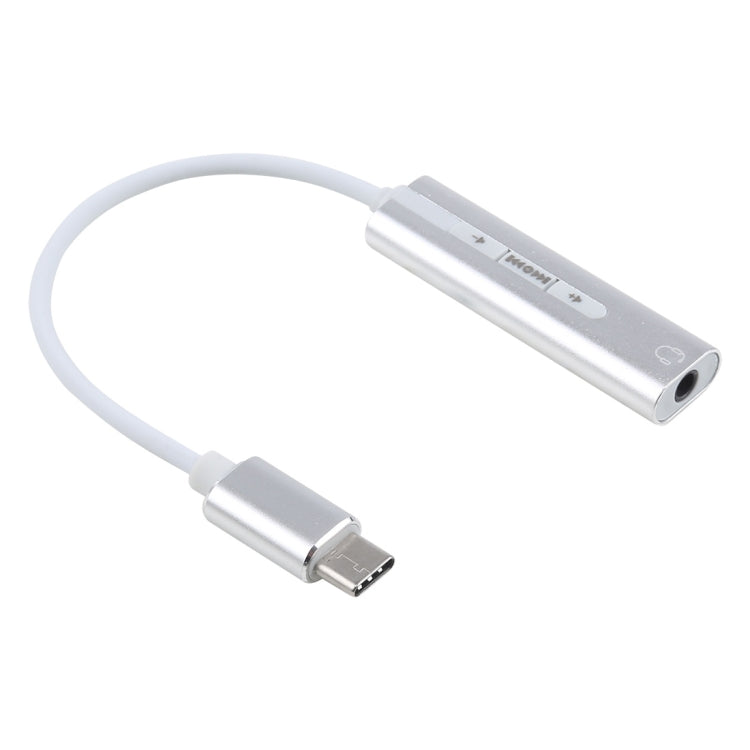 Aluminum Shell 3.5mm Jack External USB-C / Type-C Sound Card HIFI Magic Voice 7.1 Channel Converter Adapter Free Drive, USB Type-C Port Grey, USB Type-C Port Silver, USB Type-C Port Black