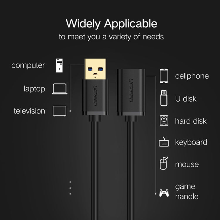 Ugreen 1.5m USB 3.0 Male to Female Data Sync Super Speed Transmission Extension Cord Cable