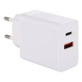 24W PD + QC3.0 Fast Charger Power Adapter Plug Adapter EU Plug, 24W EU Plug