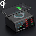 X9 9 in 1 QC 3.0 USB Interface + 6 USB Ports + PD 65W Ports + QI Wireless Fast Charging Multi-function Charger with LED Display, X9