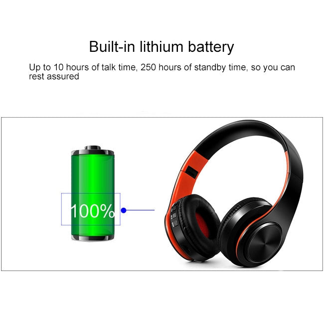 LPT660 Wireless Folding Sports Stereo Music Bluetooth Phones Earphones Support TF Card