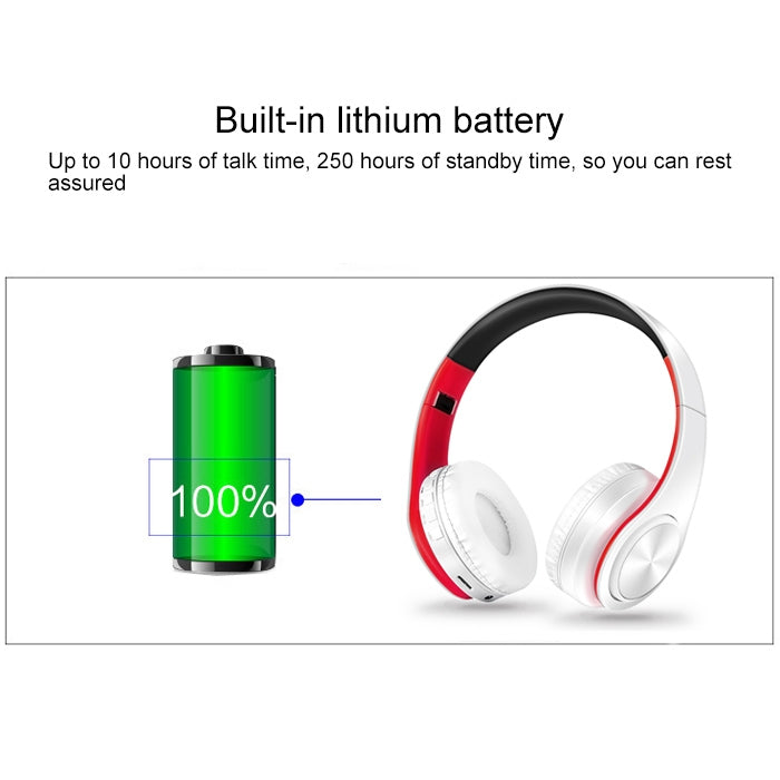 LPT660 Wireless Folding Sports Stereo Music Bluetooth Phones Earphones Support TF Card