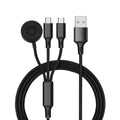 For iPhone / Apple Watch 3 In 1 8 Pin + Type-C / USB-C + Magnetic Charging Base Multi-function Charging Cable, Length: 1m, 3 In 1