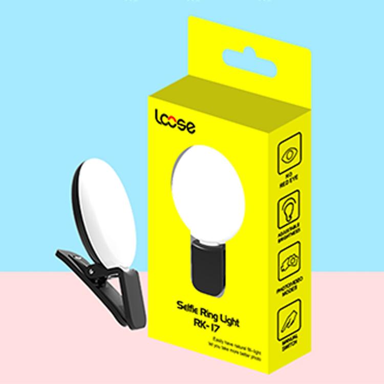 RK17 Portable 3-Level Brightness LED Fill Light for Smartphones (Black)