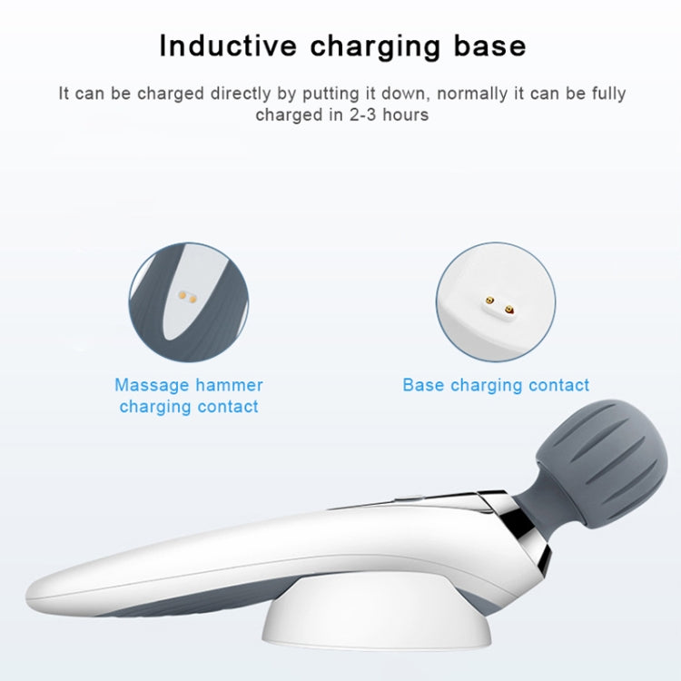 Portable Mini Multifunctional Physiotherapy Electric Hand-held Massage Stick(White)