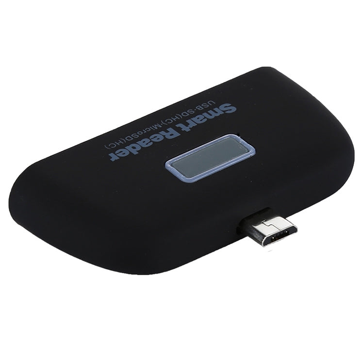 Micro SD + SD + USB 2.0 + Micro USB Port to Micro USB OTG Smart Card Reader Connection Kit with LED Indicator Light