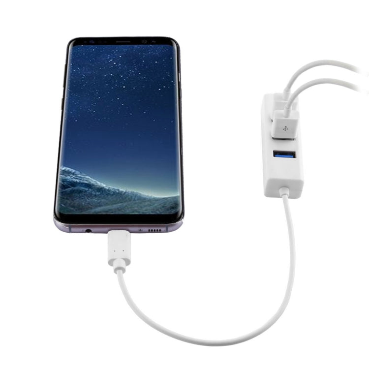 Portable USB-C / Type-C Male to 4 USB Ports Female HUB Adapter
