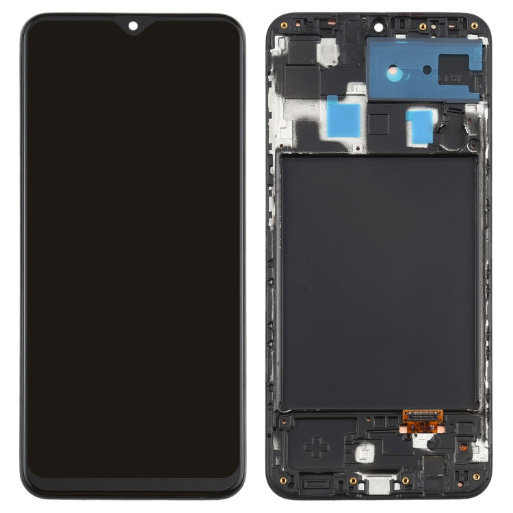 Original Super AMOLED Material LCD Screen and Digitizer Full Assembly with Frame for Galaxy A20, For Samsung Galaxy A20 (Super AMOLED)