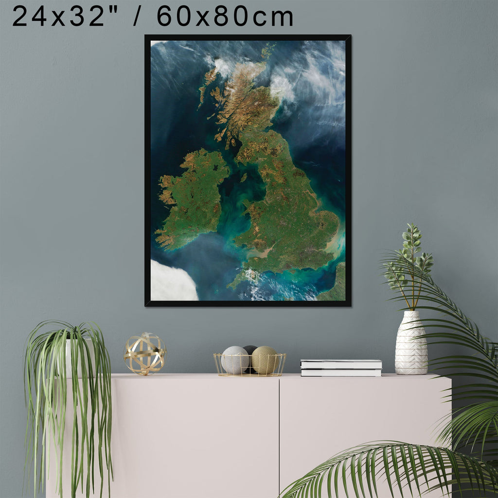 "The UK from Space" on Framed Canvas, Acrylic, Canvas, Framed Prints or Print-only