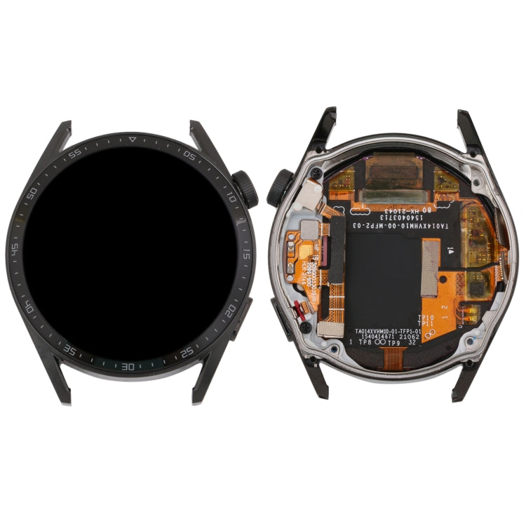 Dual Cable Edition Original LCD Screen and Digitizer Full Assembly With Frame for Huawei Watch GT 3 46mm JPT-B19, For Huawei Watch GT 3 46mm(Black), For Huawei Watch GT 3 46mm(Silver)
