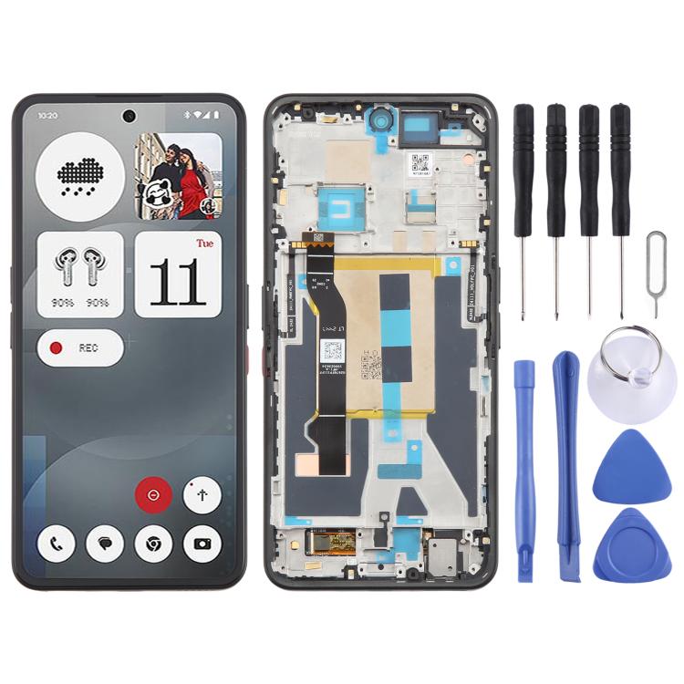 For Nothing Phone 3a A059 AMOLED Original LCD Screen Digitizer Full Assembly with Frame, For Nothing Phone 3a(Original,Black)