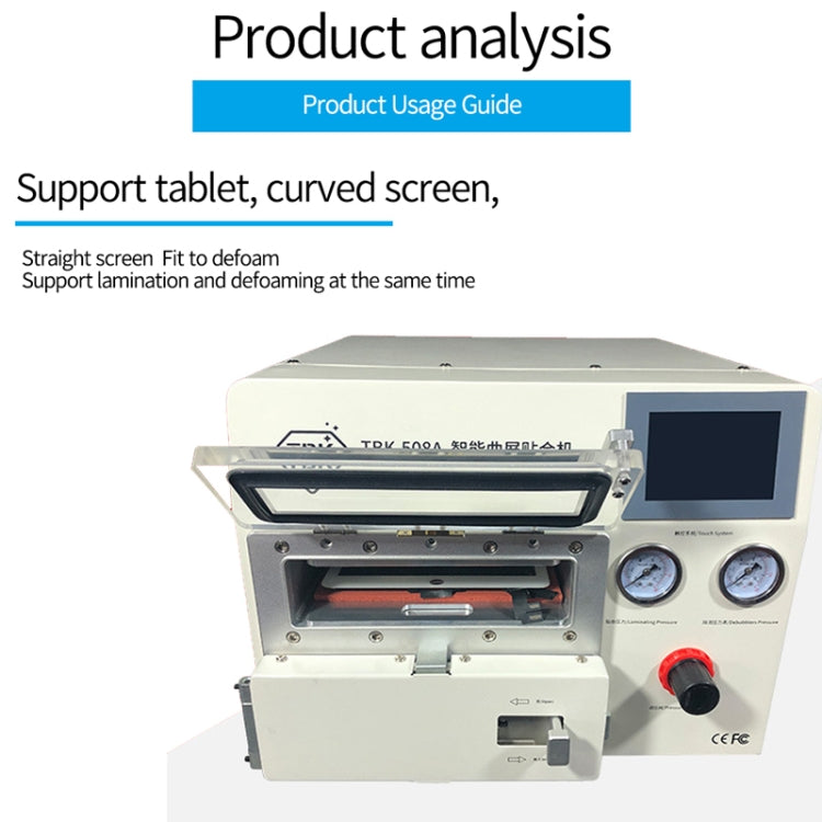 TBK TBK508A 14 inch Curved Screen LCD Screen Vacuum Separation OCA Laminating and Debubble Machine with 4 Moulds, TBK-508A