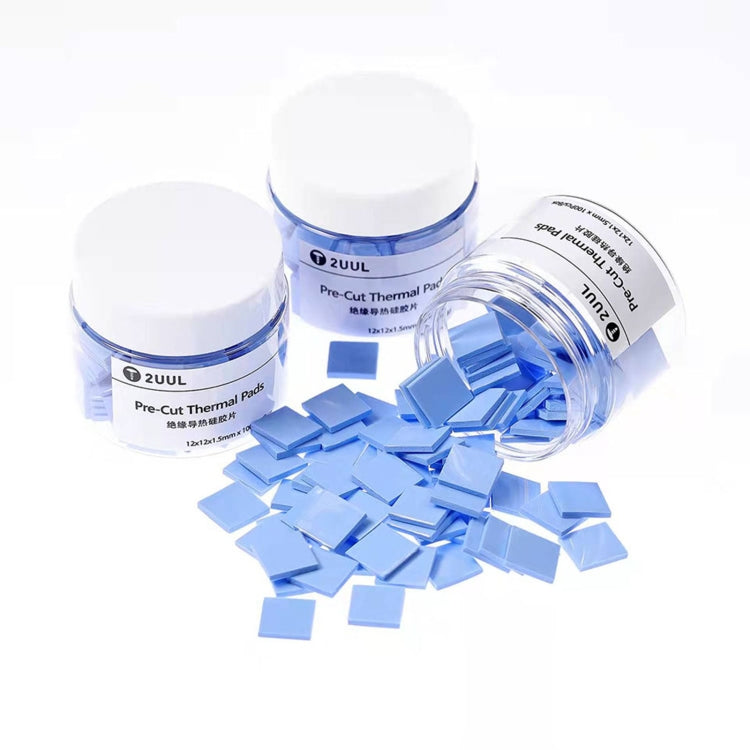 100 PCS/Box 2UUL SC02 Pre-Cut Thermal Silicone Pads 12x12x1.5mm, Silicone Pads