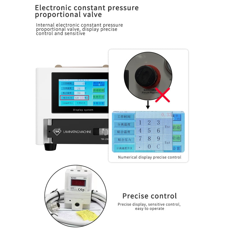TBK 208M 3 in 1 Mini LCD Screen Vacuum Laminating Machine, UK Plug, TBK 208M (US Plug), TBK 208M (EU Plug)