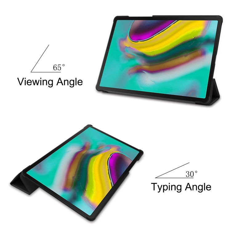 ENKAY High Quality PU Leather + Plastic Bottom Smart Case with Three-folding Holder for Samsung Galaxy Tab S5e 10.5 T720 / T725, For Galaxy Tab S5e