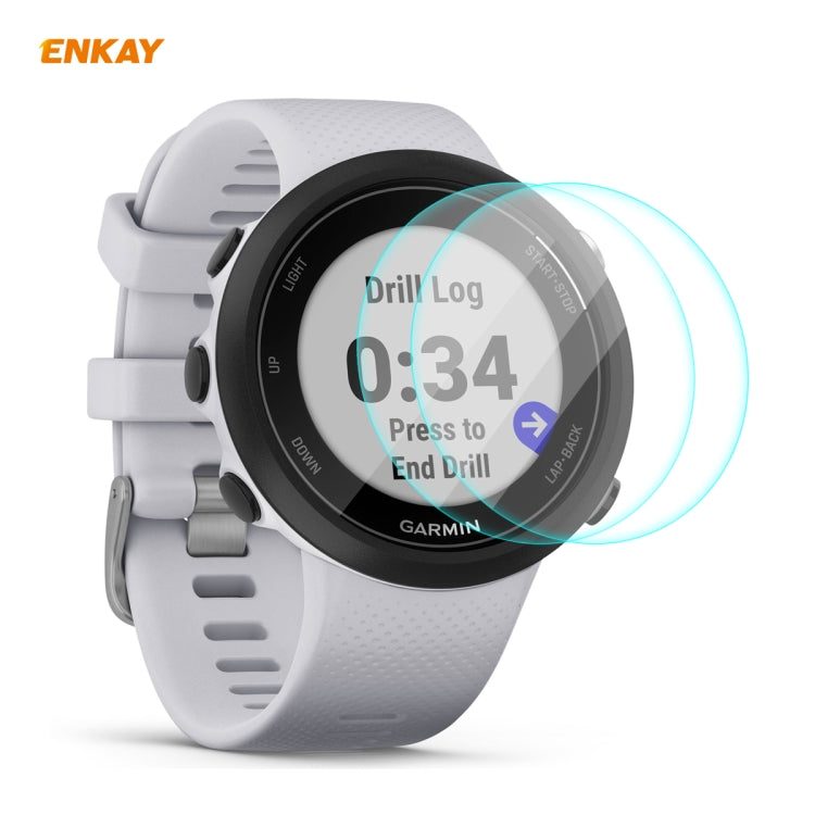 2 PCS ENKAY Hat-Prince 0.2mm 9H 2.15D Curved Edge Tempered Glass Screen Protector  Watch Film, For Garmin Forerunner 45 / 45S, For Garmin Forerunner 735 / 735XT, For Garmin Instinct Tactical, For Garmin Approach S62, For Garmin Swim 2