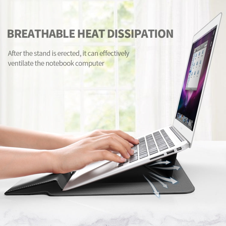 4 in 1 Universal Laptop Holder PU Waterproof Protection Wrist Laptop Bag, Size:11/12inch(Black)