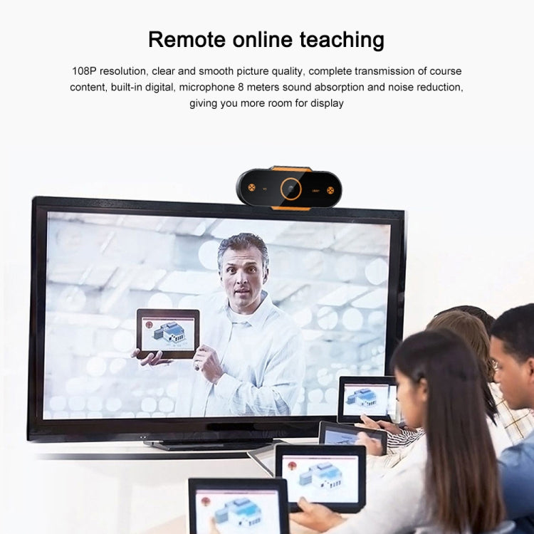 312 1080P HD USB 2.0 PC Desktop Camera Webcam with Mic, Cable Length: about 1.3m, Configuration:with Tripod