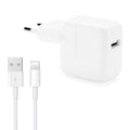 12W USB Charger + USB to 8 Pin Data Cable for iPad / iPhone / iPod Series, EU Plug
