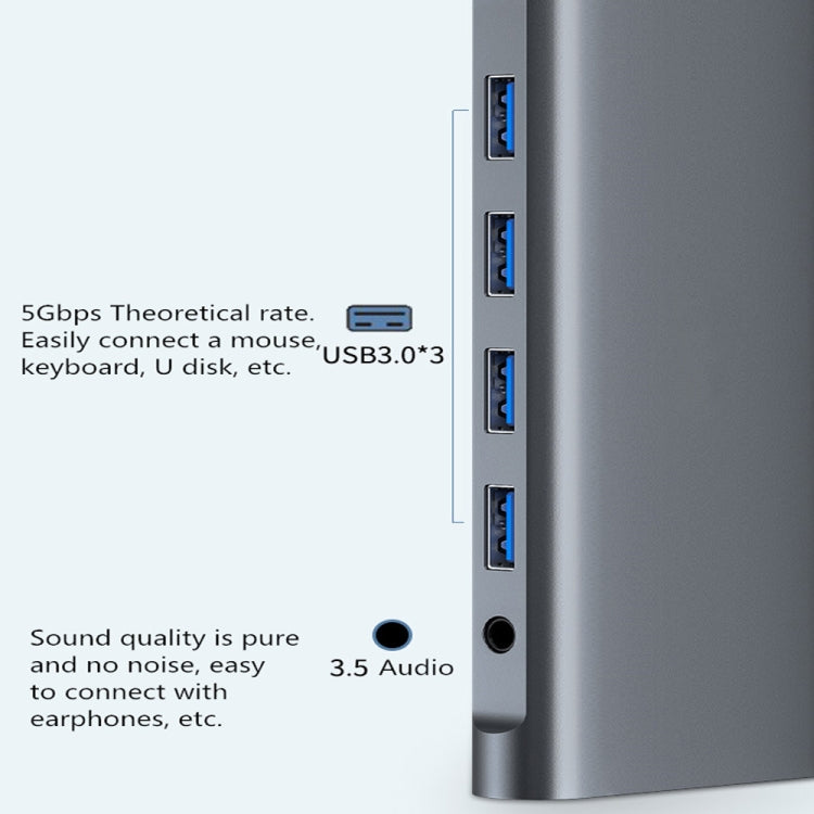 WS-04 12-in-1 Type-C Notebook Multi-function Docking Station, 12 in 1